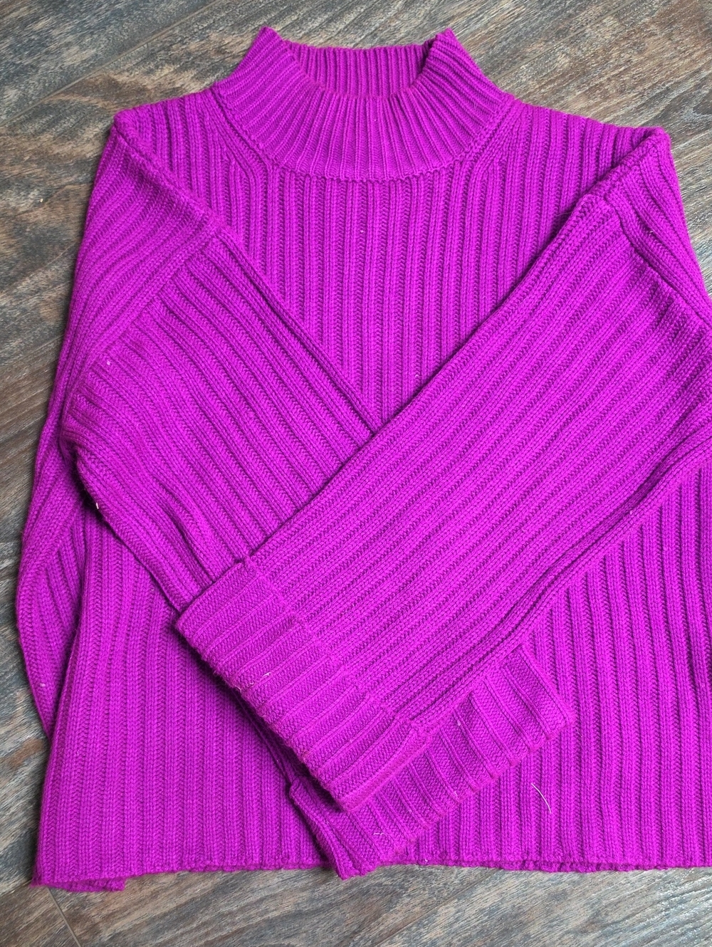 Fashion Nova Ribbed Mock Neck Sweater - Fuchsia